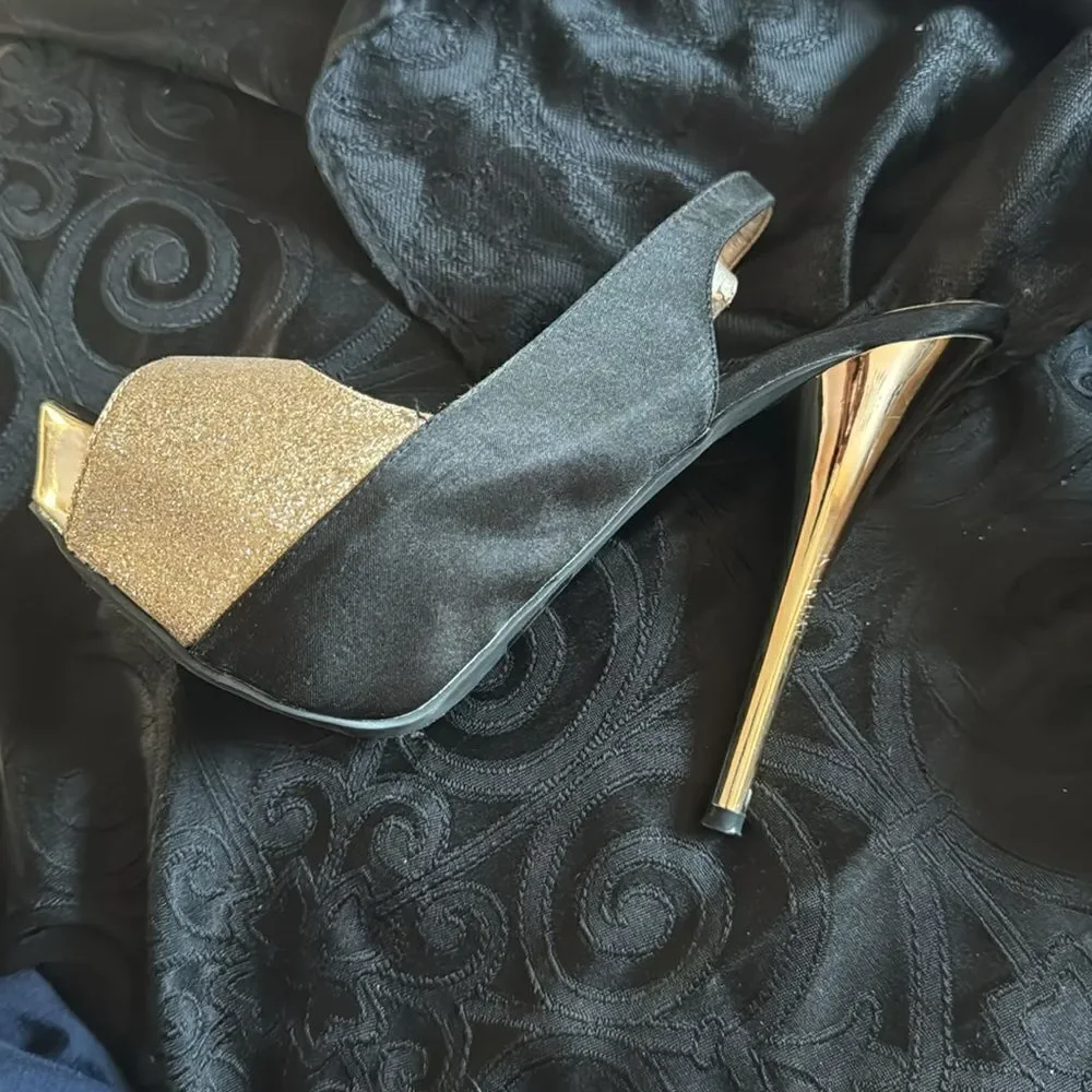 charlotte russe gold heeled stilettos